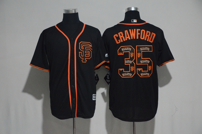 2017 MLB San Francisco Giants #35 Crawford Black Fashion Edition Jerseys->new york yankees->MLB Jersey